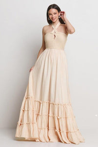 TUBE TOP WITH TRIPLE TIERE ATTACHED LONG MAXI RESORT PRIVILEGE