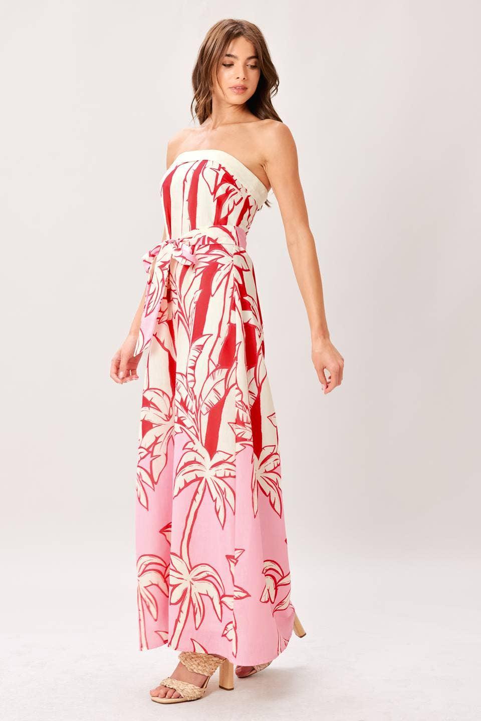 A printed woven ankle dress