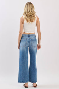 Mid Rise Comfort Relaxed Barrel Wide Leg Jeans
