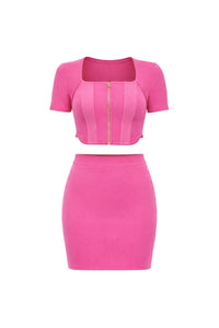 Cropped Short Sleeve & Mini Skirt Set