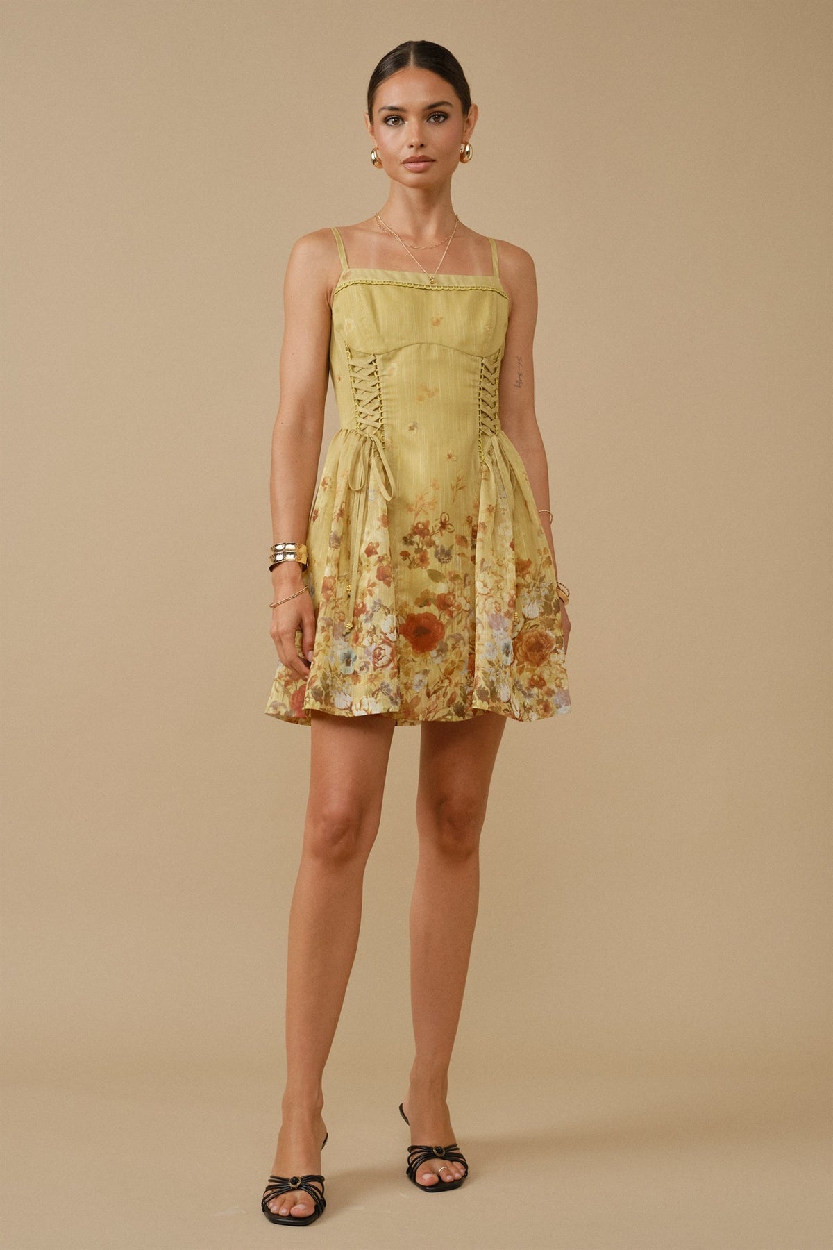 Floral Garden Side-lace A-line Dress