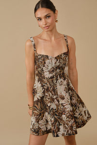 Floral Jacquard Mini Dress