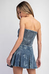 2PC PATCHWORK DENIM SKIRT SET - PRIVILEGE 