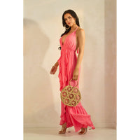Vertical Ruffled Maxi Dress