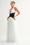 Contrast Halter Maxi Dress PRIVILEGE