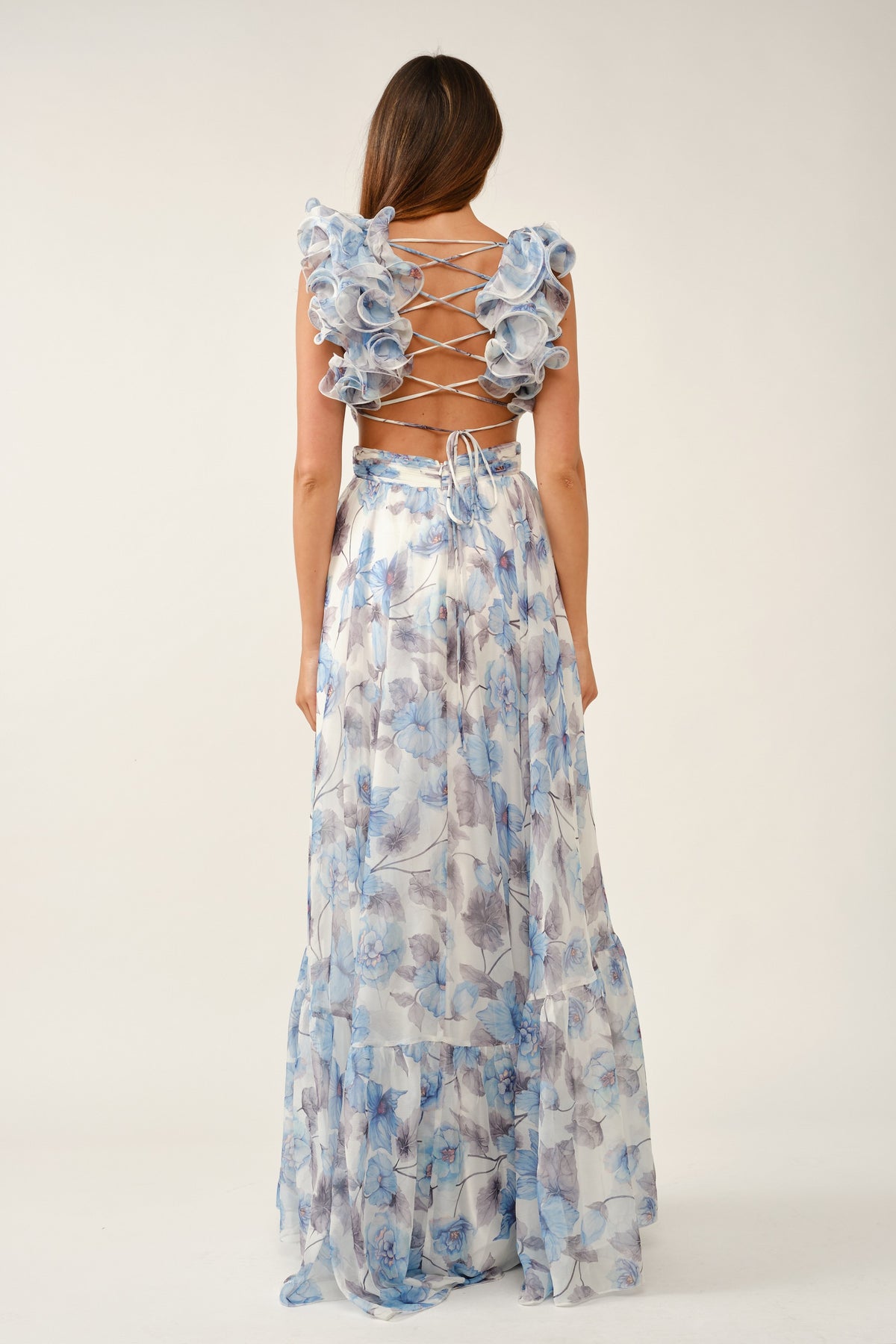 Cilly Floral Open Back Maxi Gown