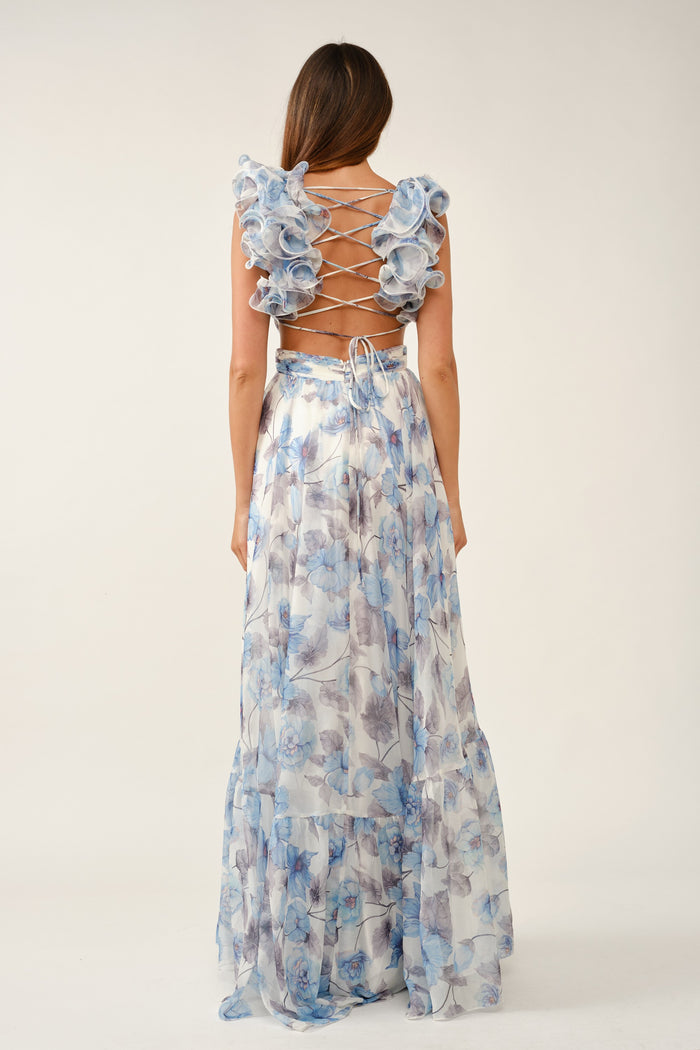 Cilly Floral Open Back Maxi Gown