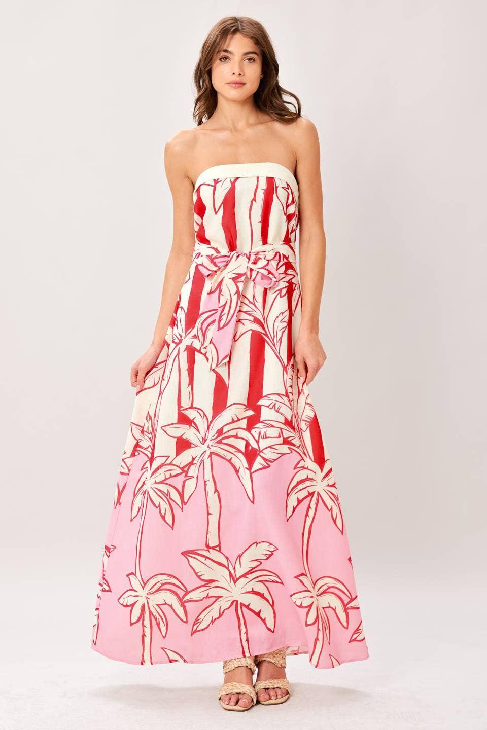 A printed woven ankle dress