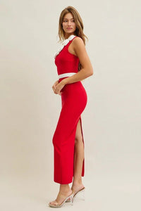 Rosette One-shoulder Midi Bandage Dress PRIVILEGE