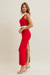 Rosette One-shoulder Midi Bandage Dress