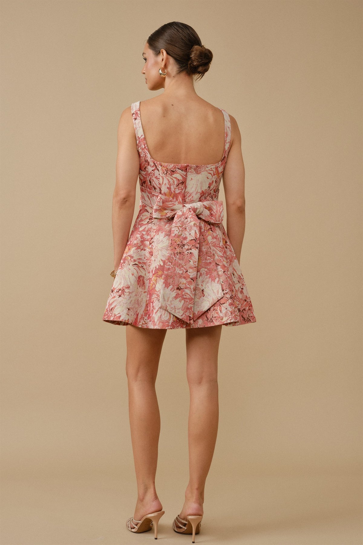 Floral Jacquard Mini Dress