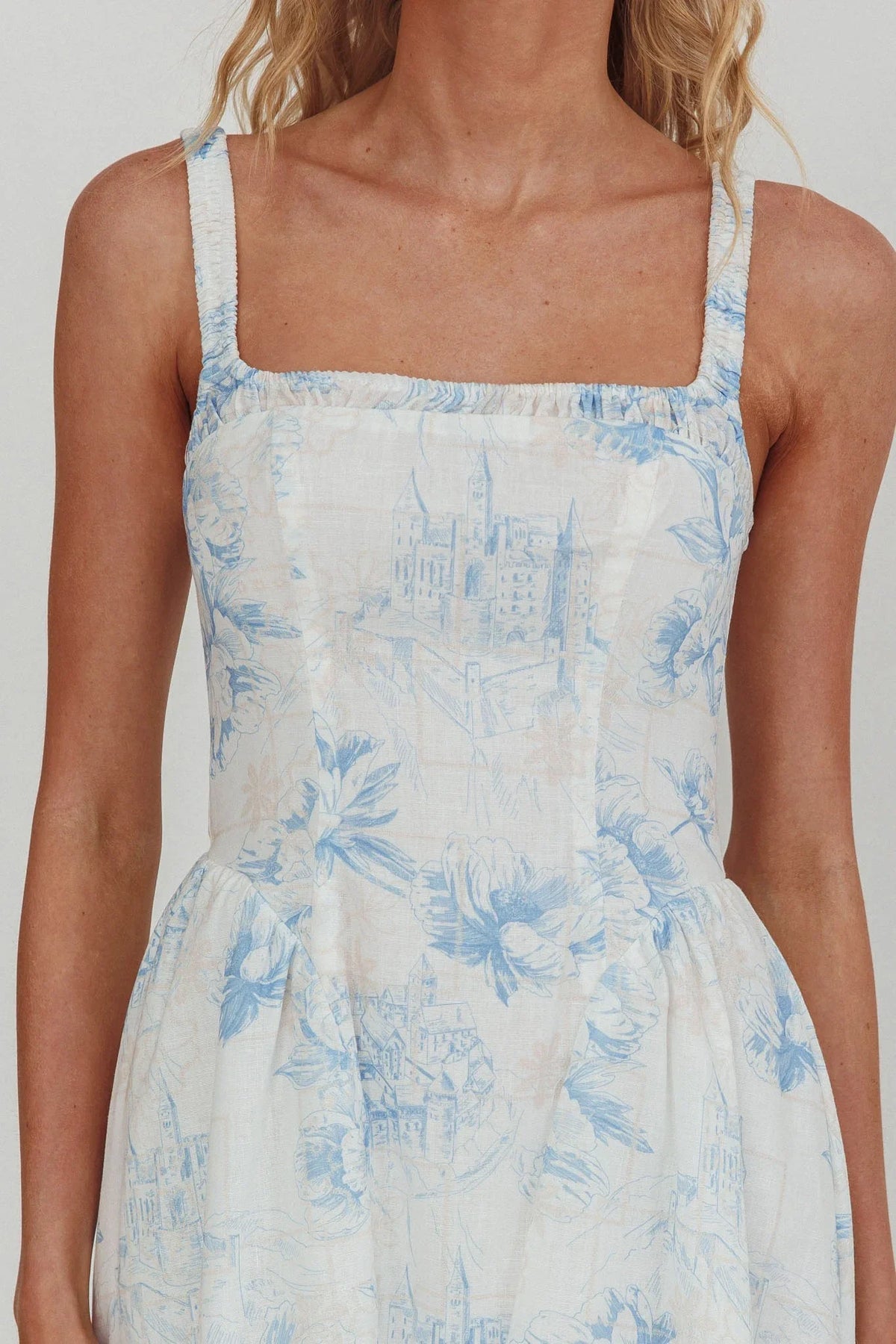 Square Neck Floral Maxi Dress