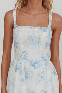 Square Neck Floral Maxi Dress