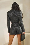 Quilted vinyle short set