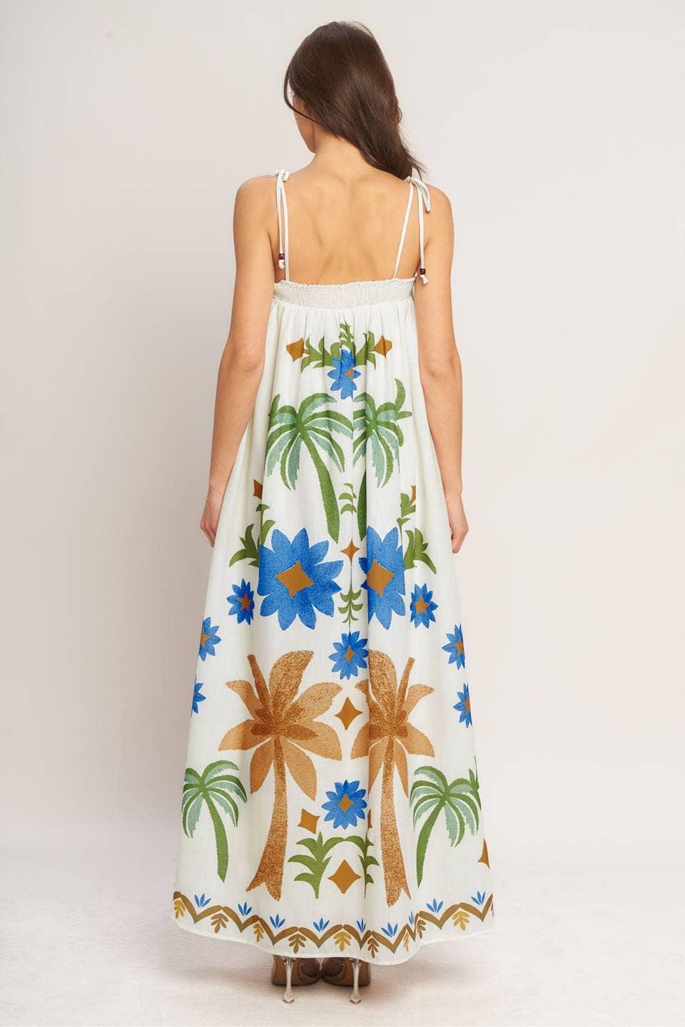 A printed woven maxi dress