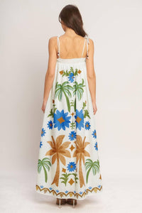 A printed woven maxi dress
