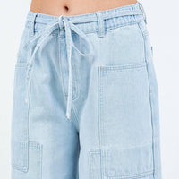 Light Blue Patchwork Wide Leg Jeans – Junior Fit