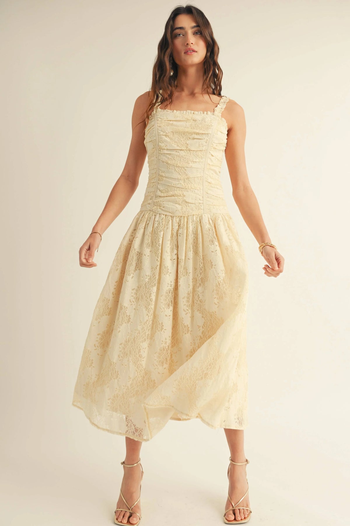 Lace Corset Midi Dress
