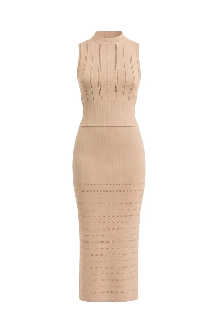 Libby Pointelle Knit Sleeveless Top & Mermaid Midi Skirt Set