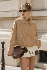 Faux Suede Bomber Jacket