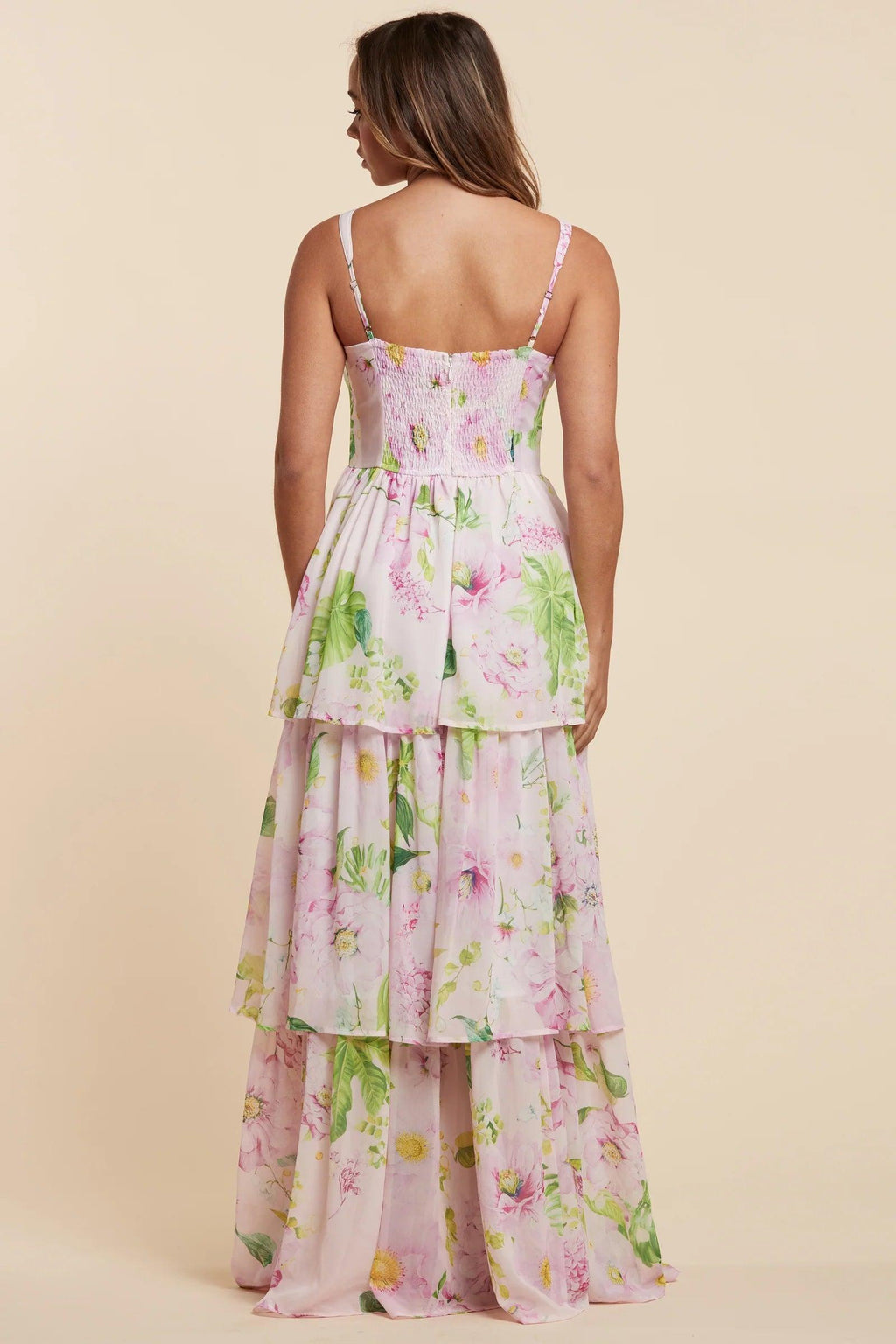 FLOWER PRINT CORSET STYLE MAXI DRESS - PRIVILEGE 