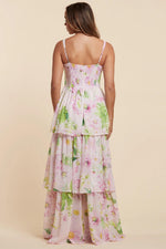 FLOWER PRINT CORSET STYLE MAXI DRESS - PRIVILEGE 