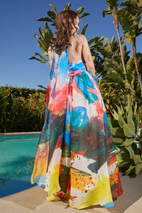 RAINBOW BLUE MAXI DRESS - PRIVILEGE 