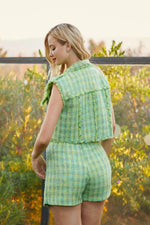 TWILL 2PC MINI SKIRT WITH VEST TOP - PRIVILEGE 