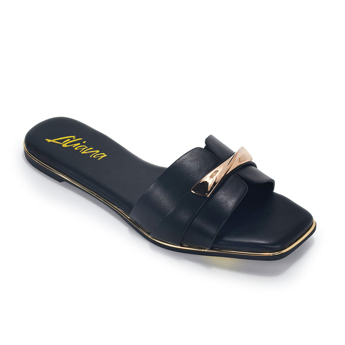 olga gold clip flat sandle