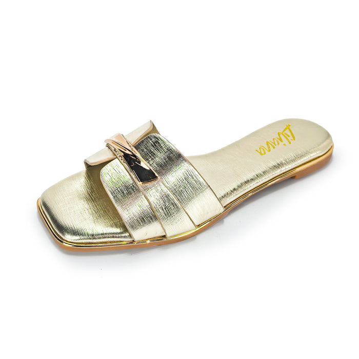 olga gold clip flat sandle