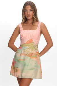 Hawi Mini Dress - Pink Hawaiian Print