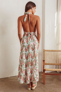 Halter Floral Maxi Dress