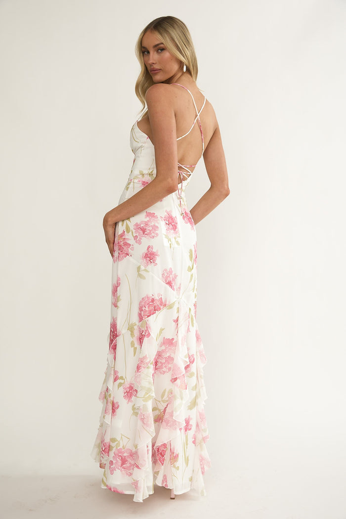Ruffled Floral Maxi Dress