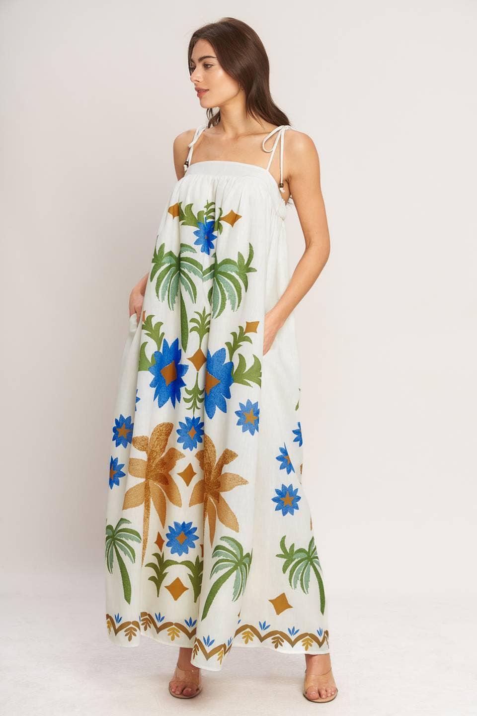 A printed woven maxi dress