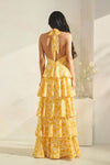 HALTER RUFFLE MAXI DRESS