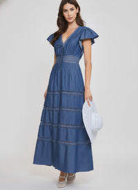 DENIM CHAMBRAY MAXI DRESS