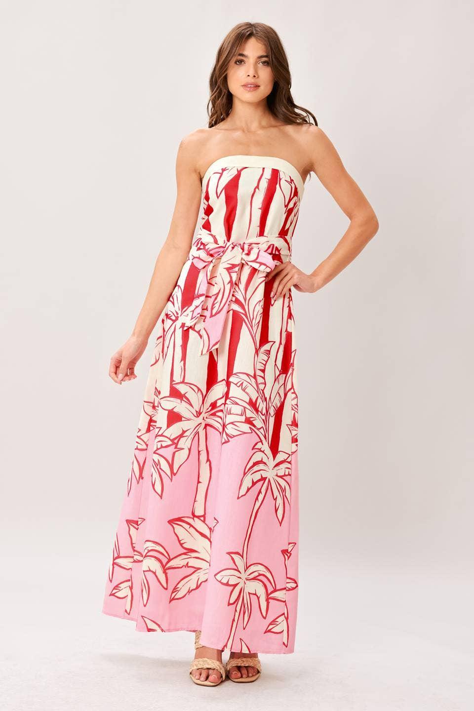 A printed woven ankle dress
