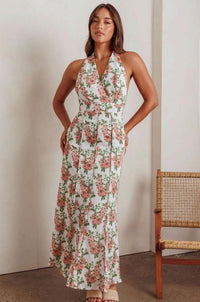 Halter Floral Maxi Dress