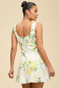 Woven Lemon Mini Dress