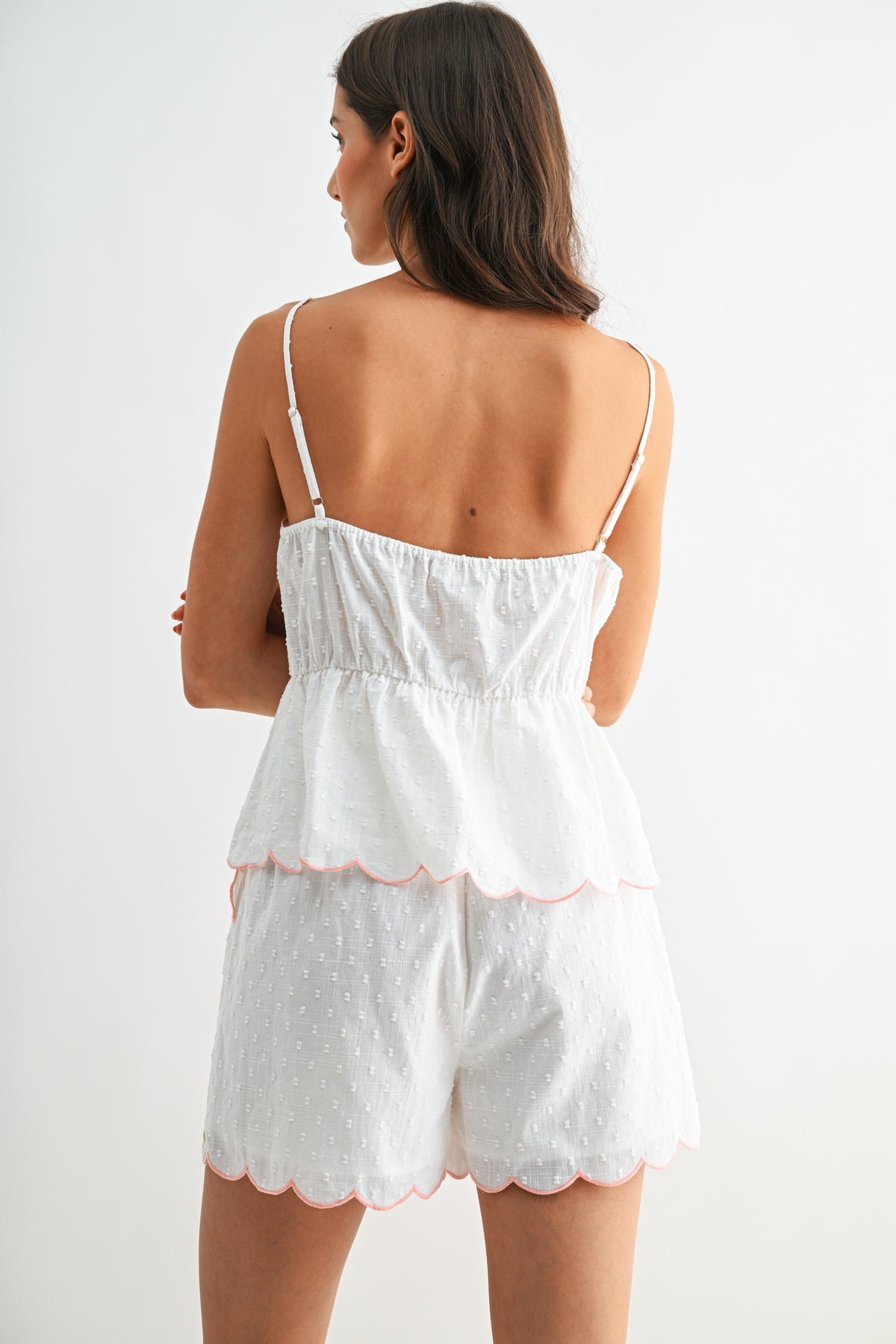 Embroderiey tank vaca short set