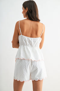 Embroderiey tank vaca short set