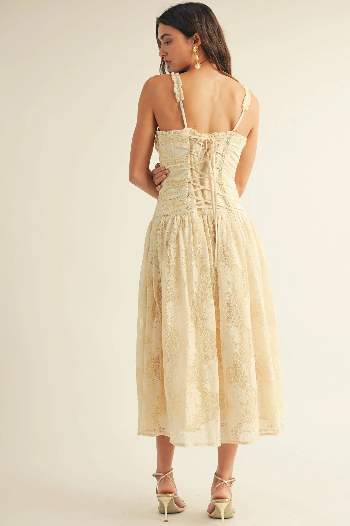 Lace Corset Midi Dress