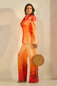 OMBRE WITH PALM TREE PRINT JACKET SET  - 2 PCS SET PRIVILEGE