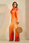 OMBRE WITH PALM TREE PRINT JACKET SET  - 2 PCS SET