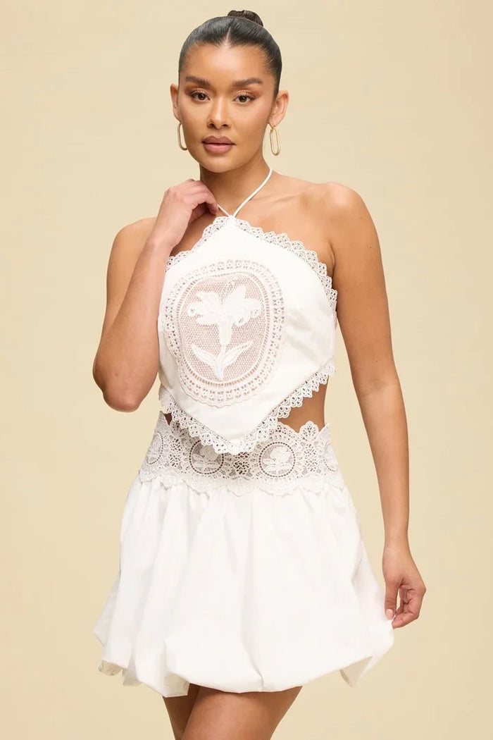 Halter Crochet Skirt Set