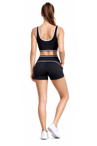 3 pcs activewear set sports bra with shorts with jacket seT