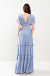 CROPTIO WITH DRAWSTING DETAIL AND MAXI SKIRT SET - PRIVILEGE 