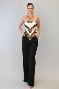 PRINTED SCARF TOP AND PANTS SET - PRIVILEGE 