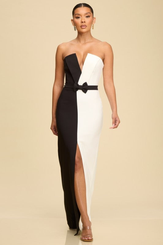 Deep veck maxi dress slit hoilday