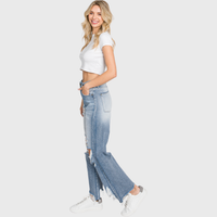 DISTRESSED HIGH RISE RIGID VINTAGE CROPPED FLARE